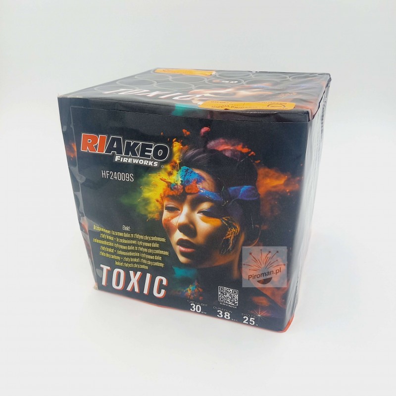 Wyrzutnia Toxic HF24009S Riakeo – 25 strzałów 30 mm fajerwerki Piroman.pl