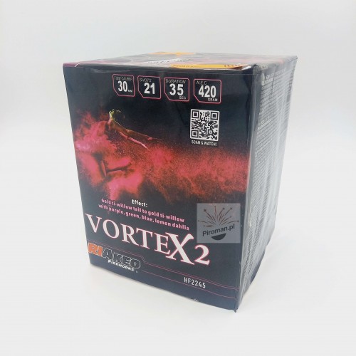 Wyrzutnia Vortex 2 HF2245 Riakeo – 21 strzałów 30 mm fajerwerki Piroman