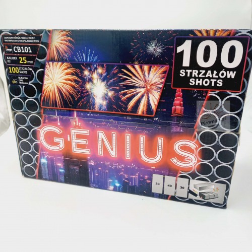 Wyrzutnia Genius CB101 Jorge – 100 strzałów, kaliber 25 mm, efektowny pokaz fajerwerków