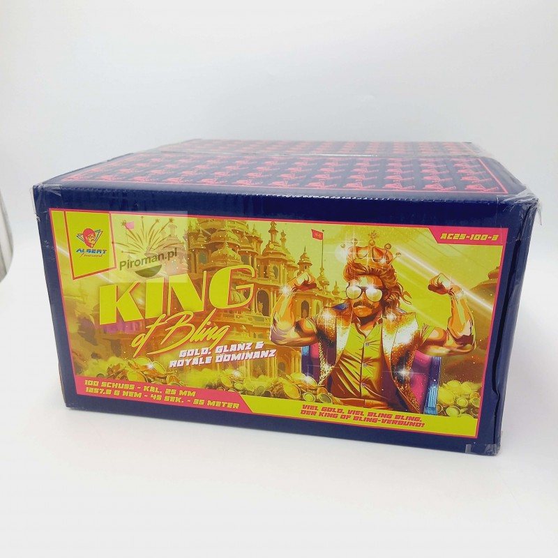 Wyrzutnia King of Bling AC25-100-3 Albert – 100 strzałów 25 mm fajerwerki Piroman.pl