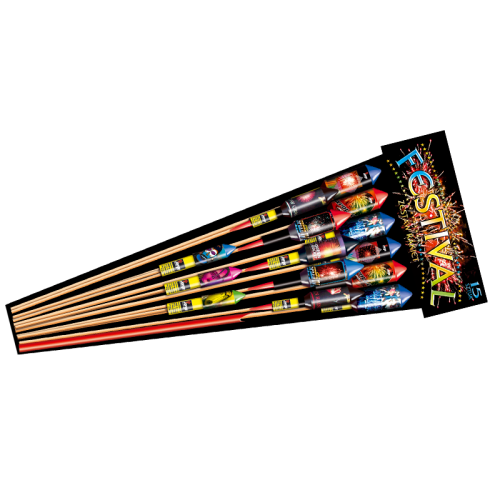 Rakiety Festival JA048 Jorge – 15 efektownych rakiet, kolorowe fajerwerki | Piroman.pl