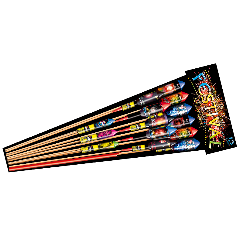 Rakiety Festival JA048 Jorge – 15 efektownych rakiet, kolorowe fajerwerki | Piroman.pl