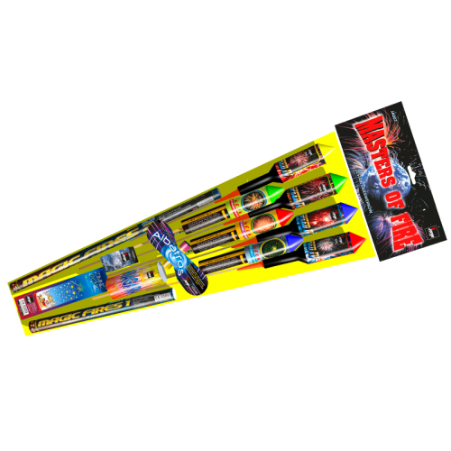 Zestaw rakiet i pirobajerów Masters of Fire JA007 Jorge – kolorowe fajerwerki | Piroman.pl