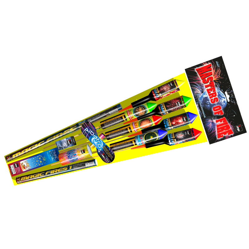 Zestaw rakiet i pirobajerów Masters of Fire JA007 Jorge – kolorowe fajerwerki | Piroman.pl