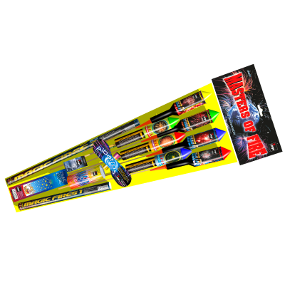 Zestaw rakiet i pirobajerów Masters of Fire JA007 Jorge – kolorowe fajerwerki | Piroman.pl