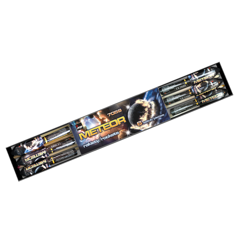Rakiety Meteor 7059 Jorge – 6 sztuk kolorowych rakiet fajerwerki | Piroman.pl