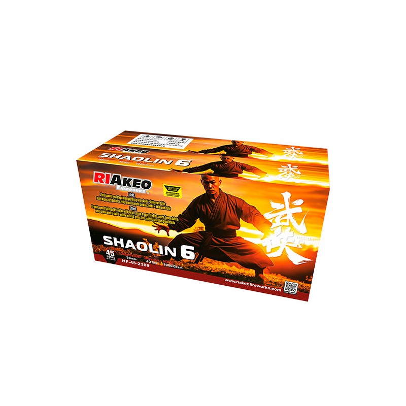 Wyrzutnia Shaolin 6 HF-45-2309 Riakeo 45 strzałów 30 mm fajerwerki | Piroman.pl