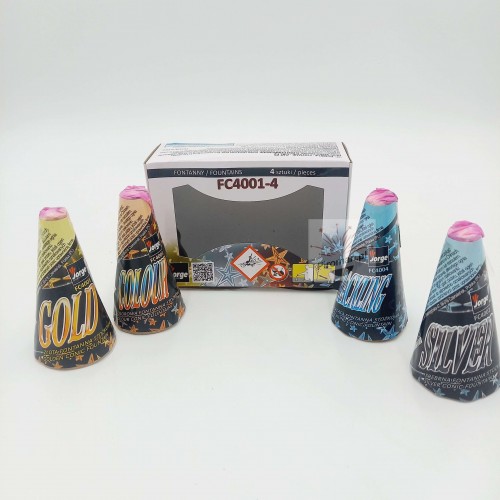 Fontanny stożkowe MIX FC4001-4 Jorge – zestaw 4 stożków fajerwerków