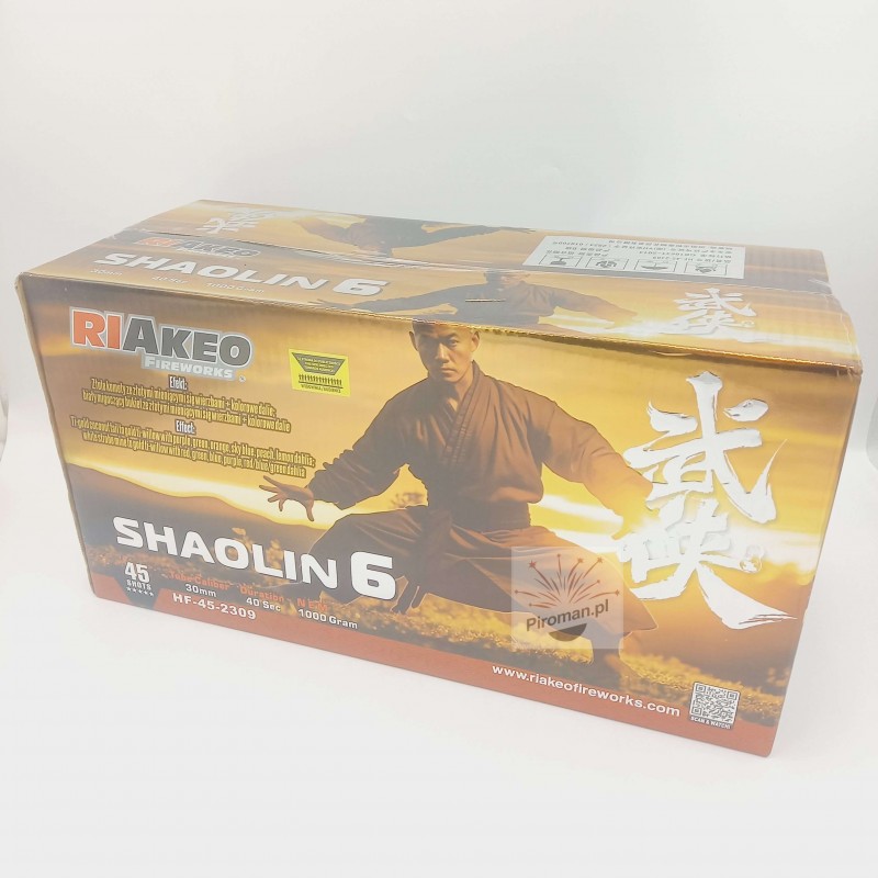Wyrzutnia Shaolin 6 HF-45-2309 Riakeo 45 strzałów 30 mm fajerwerki | Piroman.pl