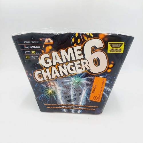 Wyrzutnia Game Changer 6 JW648 Jorge 25 strzałów 30 mm – kątowa bateria fajerwerków