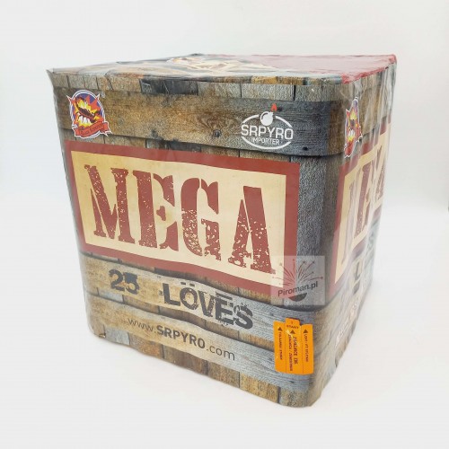 Mega SRPYRO – 25 strzałów, kaliber 48 mm, profesjonalna moc i efekty, dostępna w Piroman.pl