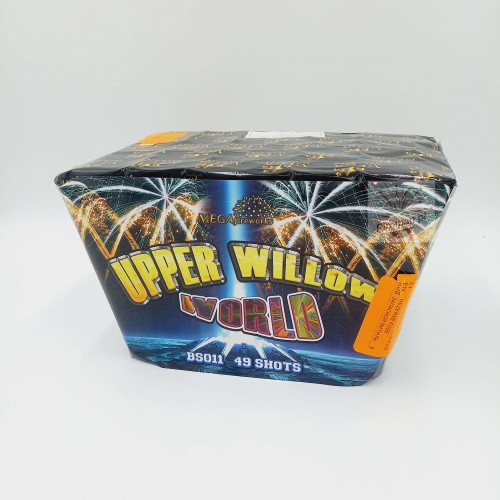 UPPER WILLOW WORLD BS011 – wyrzutnia kątowa 49 strzałów, kaliber 20 mm, Mega Fireworks, dostępna w Piroman.pl