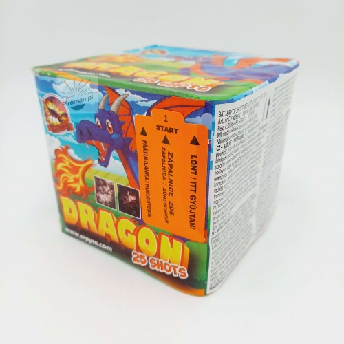 Dragon CLE4268-1 SRPYRO – 25 szybkich strzałów, kaliber 18 mm, kolorowy efekt, dostępna w Piroman.pl