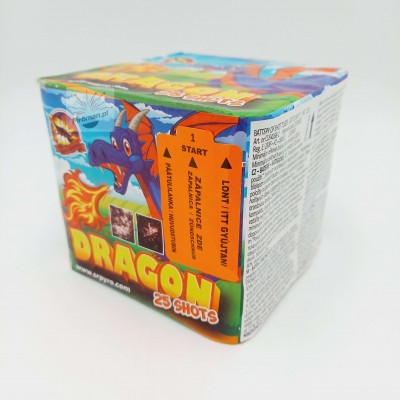 Dragon CLE4268-1 SRPYRO – 25 szybkich strzałów, kaliber 18 mm, kolorowy efekt, dostępna w Piroman.pl