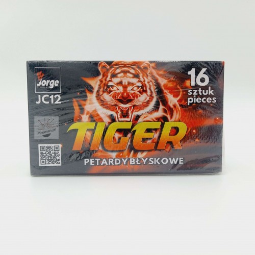 Petarda hukowa Tiger JC12 – 16 sztuk, 9,6 g NEC, głośny huk, odpalana lontowo, dostępna w Piroman.pl