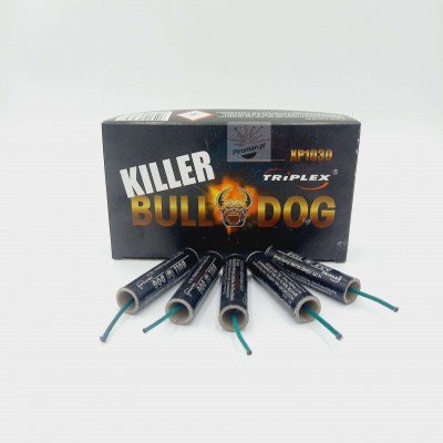 Petardy Killer BULLDOG XP1030 – 40 g NEC, 20 sztuk, mocny huk bez efektów świetlnych, dostępne w Piroman.pl
