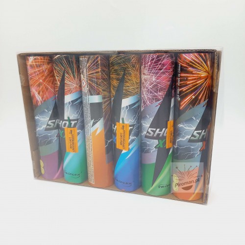 Single Shot XXL Triplex TXC734, 6 strzałów 40 mm, spektakularne efekty, idealny na pokazy, Piroman.pl