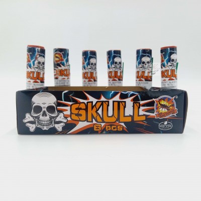 CLE5008 Skull SRPyro – hukowe single shoty z czaszką, głośne wystrzały, sylwester, Halloween