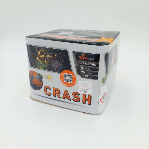 Piromax Crash PXB2120 – 36 strzałów 16mm, kolorowe efekty, wyrzutnia na Sylwestra, Piroman.pl