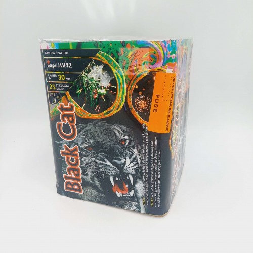 Wyrzutnia Black Cat JW42 30mm, 25 strzałów – efektowny pokaz, dostępna w Piroman.pl