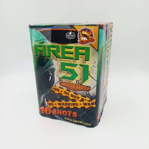 Wyrzutnia AREA 51 CLE4356 SrPyro 38mm, 16 strzałów – spektakularny pokaz, Piroman.pl