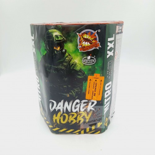 Nitro XXL SrPyro – 19 strzałów 38mm, seria Danger Hobby, mocne efekty, huk, Piroman.pl