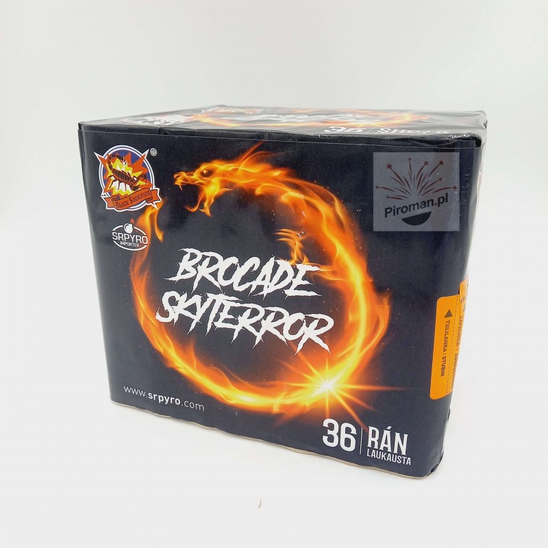 Skyterror CLE4152BS SrPyro – złote brokaty, kaliber 25mm, efektowny pokaz, dostępna w Piroman.pl