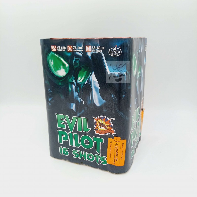 Evil Pilot Hit CLE4357 SrPyro – 16 strzałów 38mm, mocne efekty, szybka dostawa, Piroman.pl