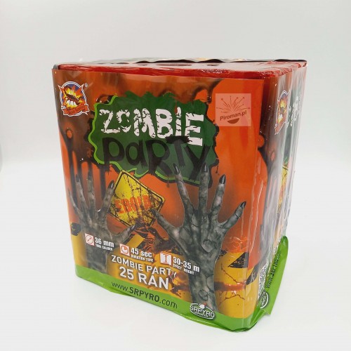 Zombie Party CLE4056 – 25 strzałów 38mm, 1000g NEC, kolorowe efekty, dostępna w Piroman.pl, 18+
