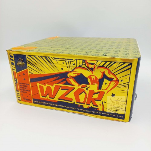 SFCM17100B – 100 strzałów 25mm, kolorowe efekty, wyrzutnia WZÓR dostępna w Piroman.pl