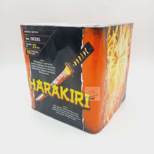 JW385 HARAKIRI Jorge – 36 strzałów 25 mm. Efektowny pokaz fajerwerków. Kup w Piroman.pl!