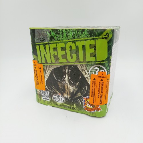 Infected CLE4080 SRPYRO – 30 strzałów 20 mm. Prosta wyrzutnia z Piroman.pl – moc efektów i świetna jakość!
