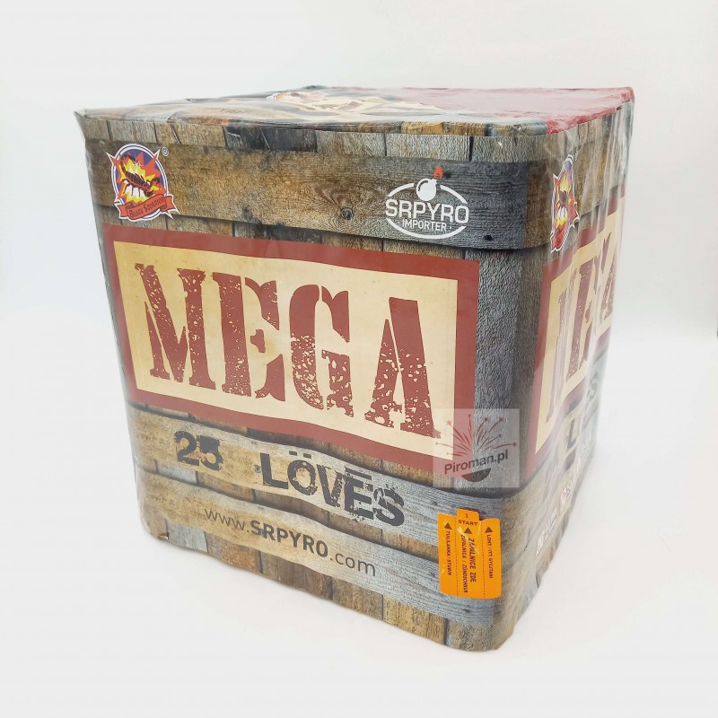 Mega SRPYRO – 25 strzałów, kaliber 48 mm, profesjonalna moc i efekty, dostępna w Piroman.pl