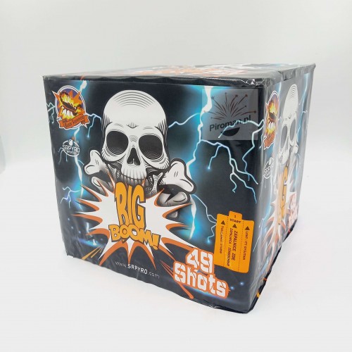 SrPyro BIG BOOM CLE4235B – 49 strzałów, kaliber 30 mm, efekt Titanium Salute, idealna wyrzutnia hukowa, dostępna w Piroman.pl
