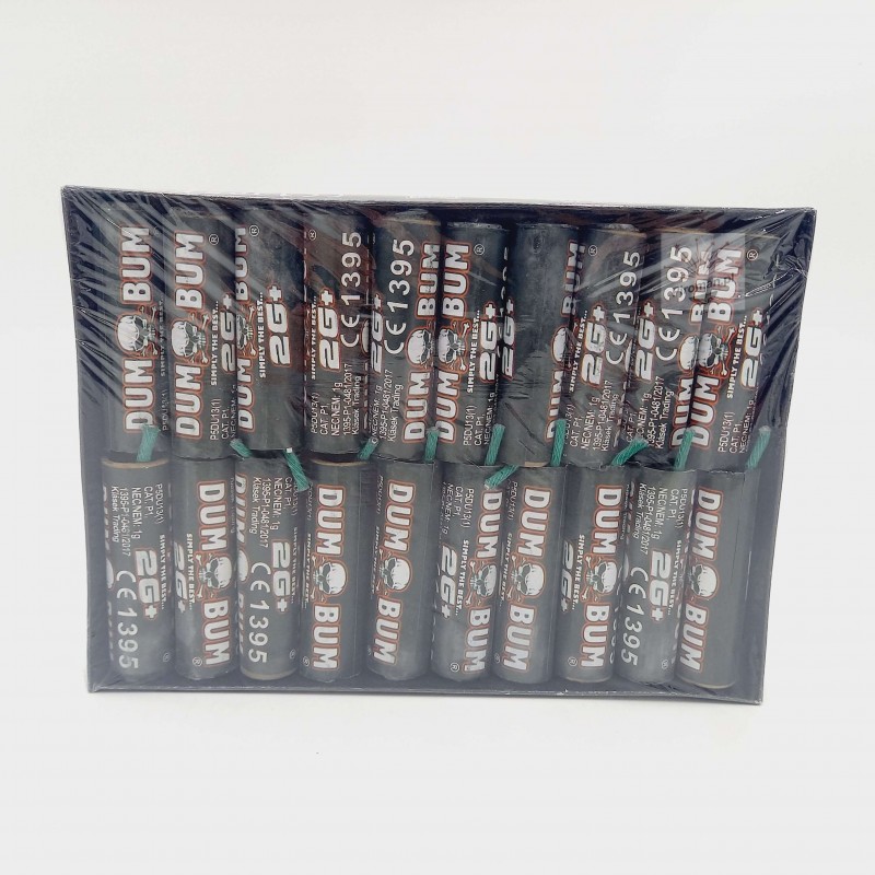 Petardy Dumbum 2G+ P5DU13 – 20 sztuk błyskowych, 1 g mieszanki, potężny huk, klasa F3, certyfikat CE, dostępne w Piroman.pl