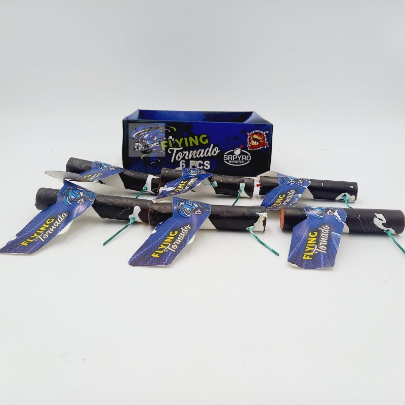 Flying Tornado CL3526 – 6 wirujących motylków z efektem smoczego ognia, klasa F2, 42 g NEC, dostępne w Piroman.pl