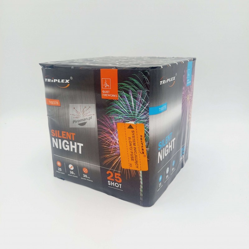 Wyrzutnia Silent Night TXB378 – 25 strzałów, moc efektów! Kup teraz w Piroman.pl – szybka wysyłka!