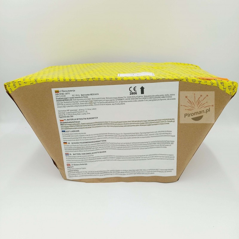 Wyrzutnia Mega Fireworks C49S-F3F30C – 49 strzałów 30 mm, efektowna wyrzutnia kątowa na pokazy