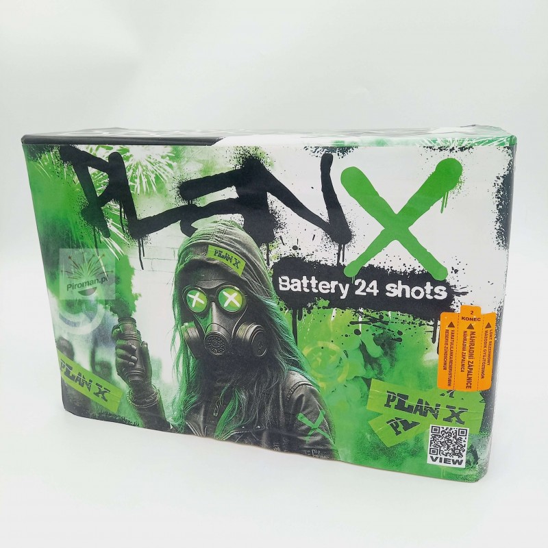 Wyrzutnia Plan X SRPYRO – 24 strzały 38 mm! Kup w Piroman.pl – moc, huk i niezapomniane efekty!